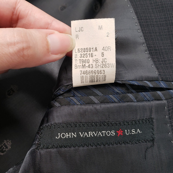 John Varvatos Star USA Mens 40R Gray Sport Coat Jacket Suit Blazer Wool 2-Button - Picture 5 of 16